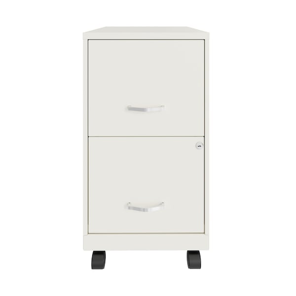 Space Solutions 14.25 in W 2 Drawer Mobile Vertical File Cabinet, Pearl White - 24406