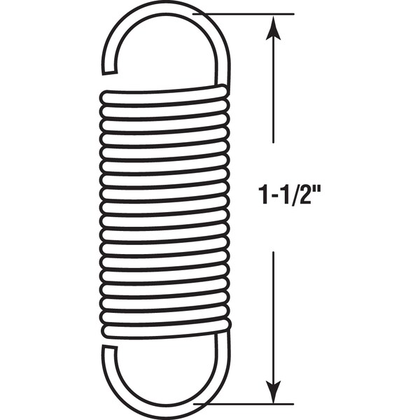 Prime-Line Extension Spring, 7 in. x 1-1/2 in. x 0.047 in., Steel, Single Loop, PK2 - SP 9602