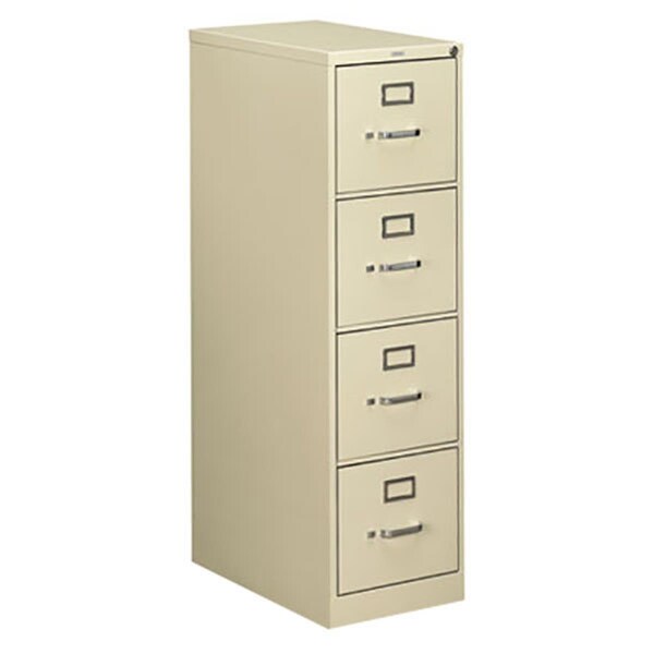 Hon 514PL 15 in. Metal Locking 4-Drawer Full-Suspension Vertical File, Putty - HON514PL