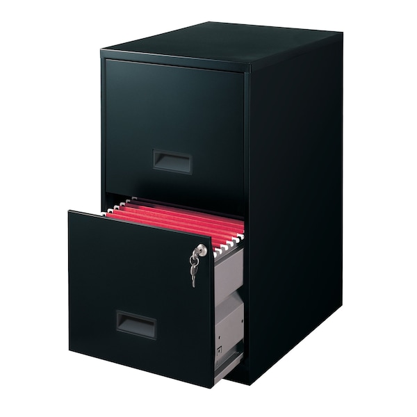 Space Solutions 14.25 in W 2 Drawer Vertical File Cabinet, Black - 24154
