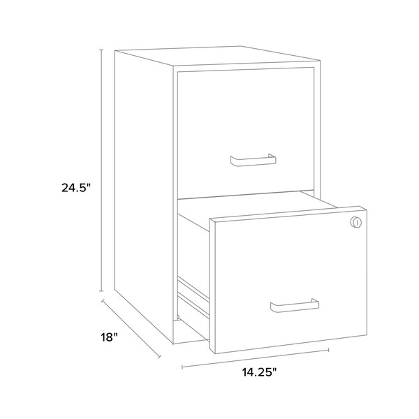 Space Solutions 14.25 in W 2 Drawer Vertical File Cabinet, Black - 24154