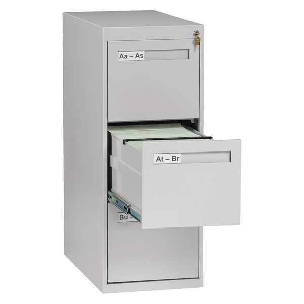 Tennsco 14-15/16" W 3 Drawer Light Gray, Letter - V283-MFLGY