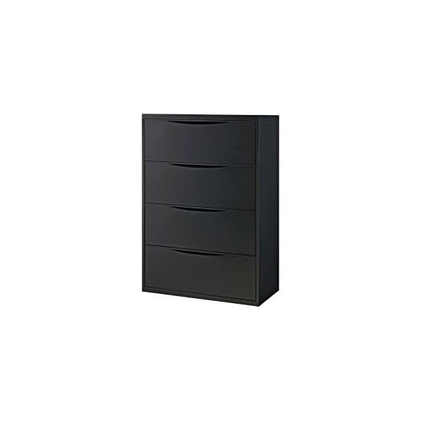 Global Equipment Interion    36" Premium Lateral File Cabinet 4 Drawer Black - LF-364D-BLACK