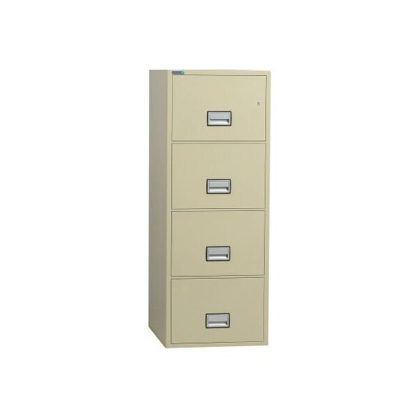 Phoenix Safe International Phoenix Safe Vertical 31" 4-Drawer Letter Fire and Water Resistant File Cabinet, Putty - LTR4W31P - LTR4W31P