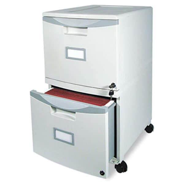 Stx 2-Drawer Mobile Filing Cabinet 14-3/4w x 18-1/4d x 26h Light Gray - 61301B01C