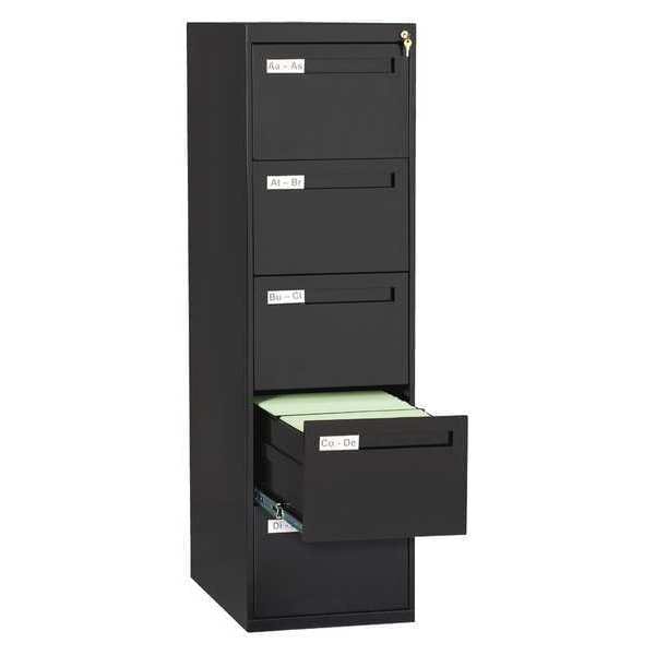 Tennsco 17-15/16" W 5 Drawer Black, Legal - V285C-MFBK