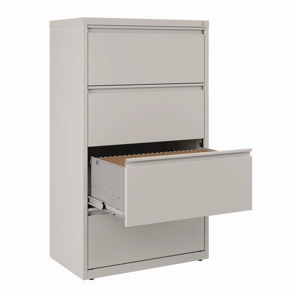 Alera Lateral File, 4 Legal/Letter-Size File Drawers, Light Gray, 30 in. x 18.62 in. x 52.5 in. - 26142