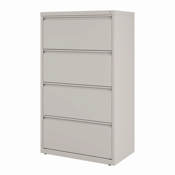 Alera Lateral File, 4 Legal/Letter-Size File Drawers, Light Gray, 30 in. x 18.62 in. x 52.5 in. - 26142