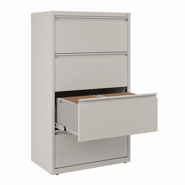 Alera Lateral File, 4 Legal/Letter-Size File Drawers, Light Gray, 30 in. x 18.62 in. x 52.5 in. - 26142