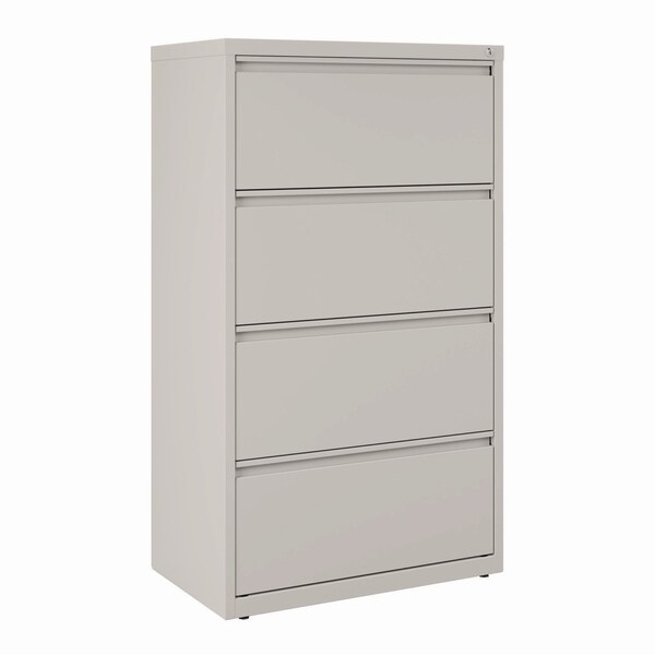 Alera Lateral File, 4 Legal/Letter-Size File Drawers, Light Gray, 30 in. x 18.62 in. x 52.5 in. - 26142