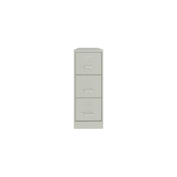Hirsh Industries Space Solutions Vertical Letter File Cabinet, 3 Letter-Size File Drawers, Light Gray, 15 x 22 x 40.19 - 24857