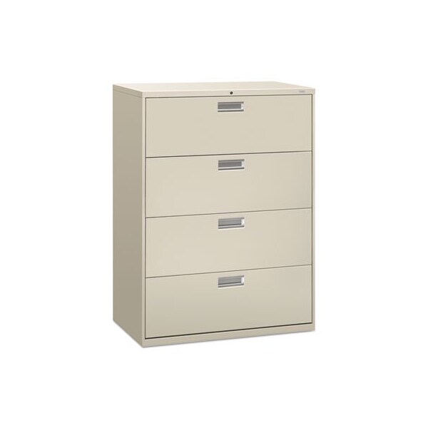 Hon HON, 600 SERIES FOUR-DRAWER LATERAL FILE, 42W X 18D X 52.5H, LIGHT GRAY - 694LQ