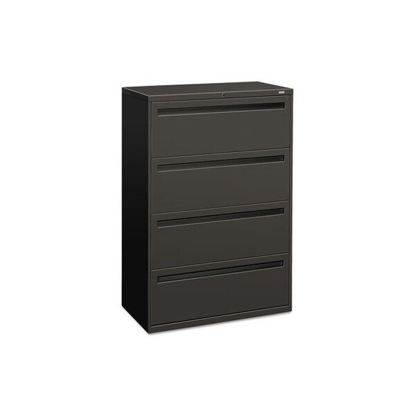 Hon HON, 700 SERIES FOUR-DRAWER LATERAL FILE, 36W X 18D X 52.5H, CHARCOAL - 784LS