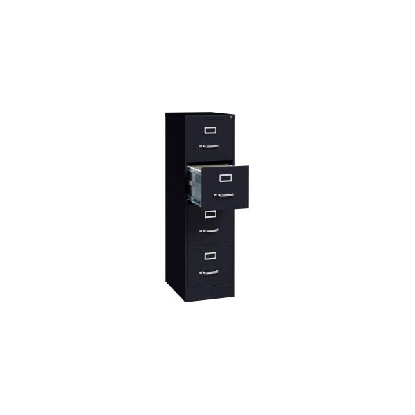 Hirsh Industries Space Solutions Vertical Letter File Cabinet, 4 Letter-Size File Drawers, Black, 15 x 22 x 52 - 17892