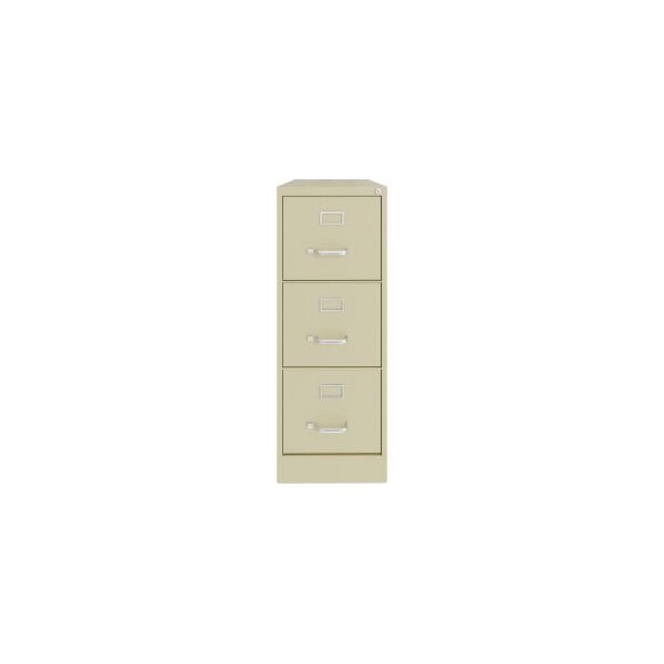 Hirsh Industries Space Solutions Vertical Letter File Cabinet, 3 Letter-Size File Drawers, Putty, 15 x 22 x 40.19 - 24855
