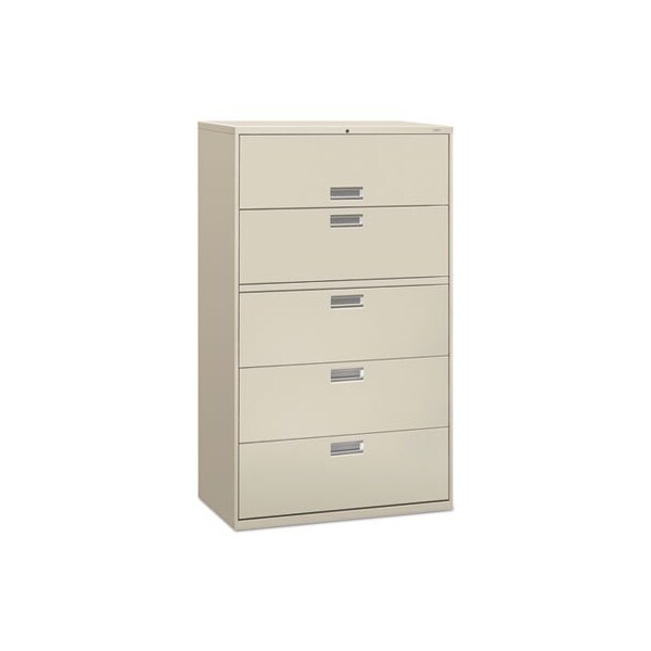 Hon HON, 600 SERIES FIVE-DRAWER LATERAL FILE, 42W X 18D X 64.25H, LIGHT GRAY - 695LQ