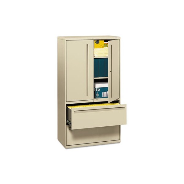 Hon HON, 700 SERIES LATERAL FILE WITH STORAGE CABINET, 36W X 18D X 64.25H, PUTTY - 785LSL