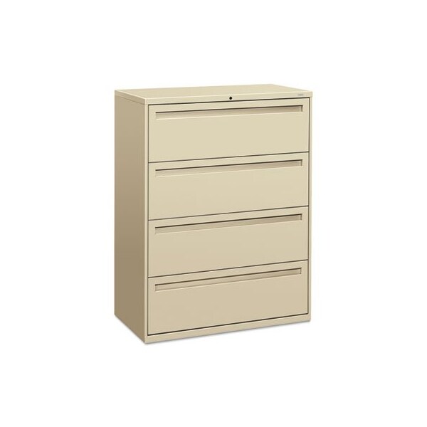 Hon HON, 700 SERIES FOUR-DRAWER LATERAL FILE, 42W X 18D X 52.5H, PUTTY - 794LL