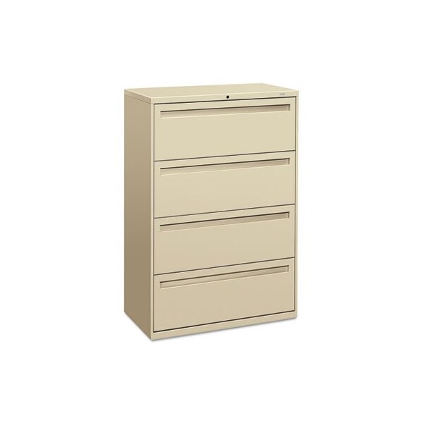 Hon HON, 700 SERIES FOUR-DRAWER LATERAL FILE, 36W X 18D X 52.5H, PUTTY - 784LL