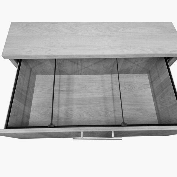 We'Re It Ultra Premium Series 34" 2-Drawer Locking Lateral File with File Bars, Grey Oak - UP112-GO