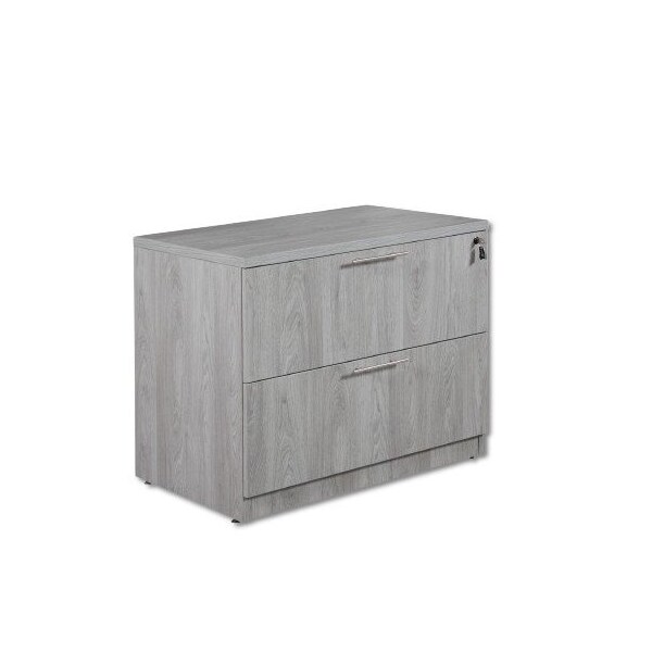 We'Re It Ultra Premium Series 34" 2-Drawer Locking Lateral File with File Bars, Grey Oak - UP112-GO