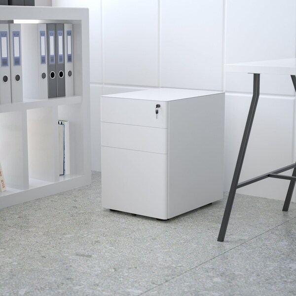Flash Furniture 3-Drawer Filing Cabinet, White - HZ-CHPL-01-W-GG