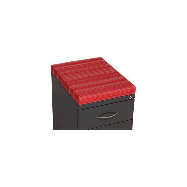 Hirsh Industries Interion 2 Drawer Box/File Pedestal - Charcoal with Red Cushion Top - 695609