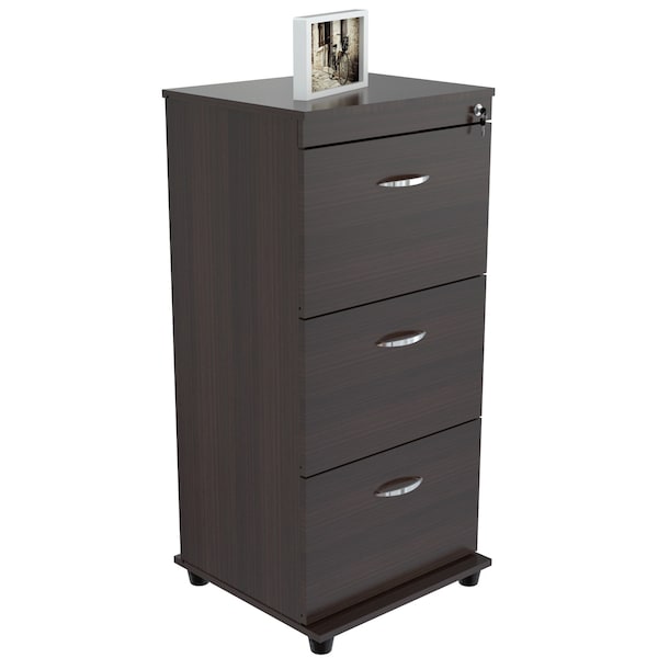 Inval File Cabinet 18.66 in W x 15.75 in D x 37.16 in H in Espresso - AR-3X3R
