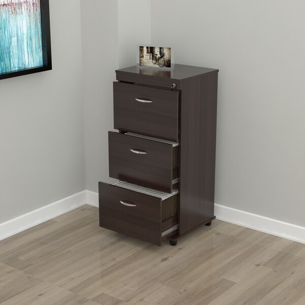 Inval File Cabinet 18.66 in W x 15.75 in D x 37.16 in H in Espresso - AR-3X3R