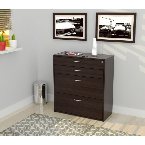 Inval File Cabinet 37.47 in W x 15.75 in D x 38 in H in Espresso - B2AR-2705