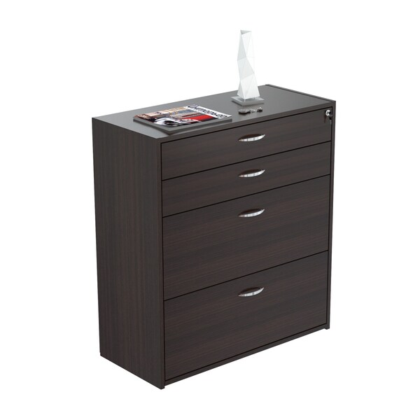 Inval File Cabinet 37.47 in W x 15.75 in D x 38 in H in Espresso - B2AR-2705
