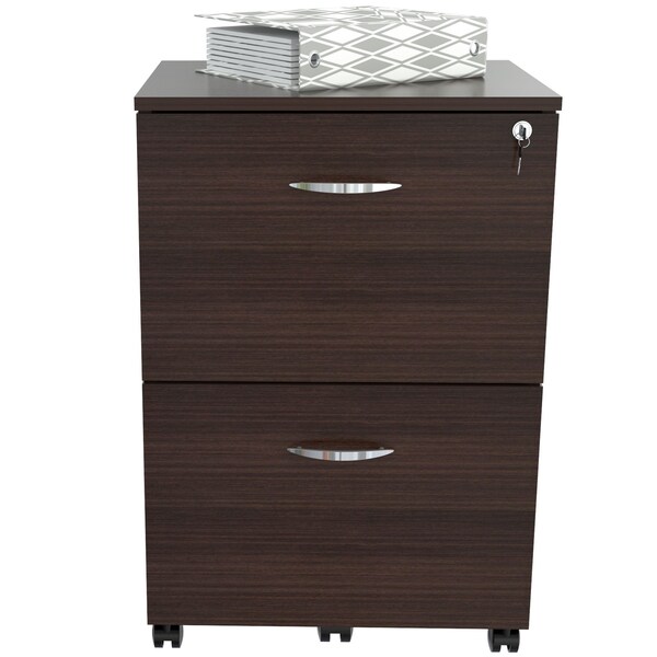 Inval File Cabinet 18.66 in W x 15.75 in D x 27.56 in H in Espresso - AR-2X2R
