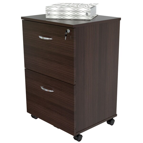 Inval File Cabinet 18.66 in W x 15.75 in D x 27.56 in H in Espresso - AR-2X2R