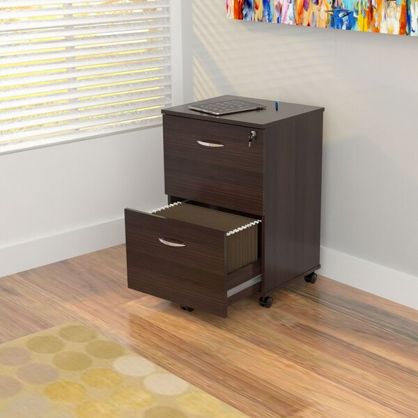 Inval File Cabinet 18.66 in W x 15.75 in D x 27.56 in H in Espresso - AR-2X2R