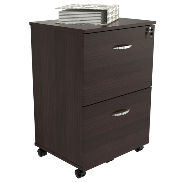 Inval File Cabinet 18.66 in W x 15.75 in D x 27.56 in H in Espresso - AR-2X2R