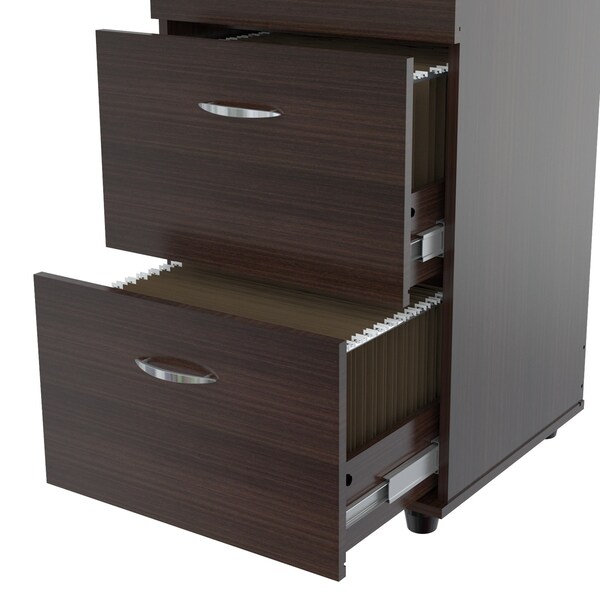 Inval File Cabinet 18.66 in W x 17.72 in D x 51.97 in H in Espresso - AR-4X4R