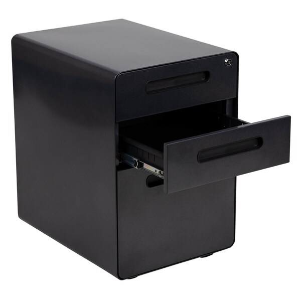 Flash Furniture 3 Drawer Filing Cabinet, Black - HZ-AP535-01-BK-GG