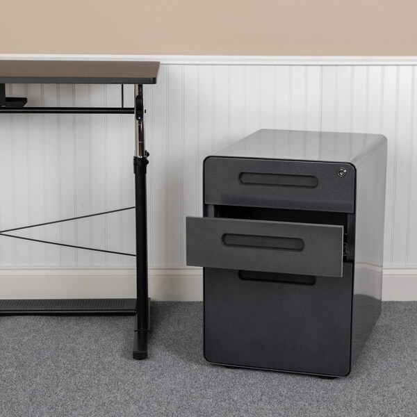 Flash Furniture 3 Drawer Filing Cabinet, Black - HZ-AP535-01-BK-GG