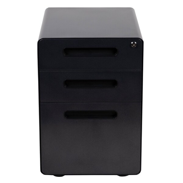 Flash Furniture 3 Drawer Filing Cabinet, Black - HZ-AP535-01-BK-GG