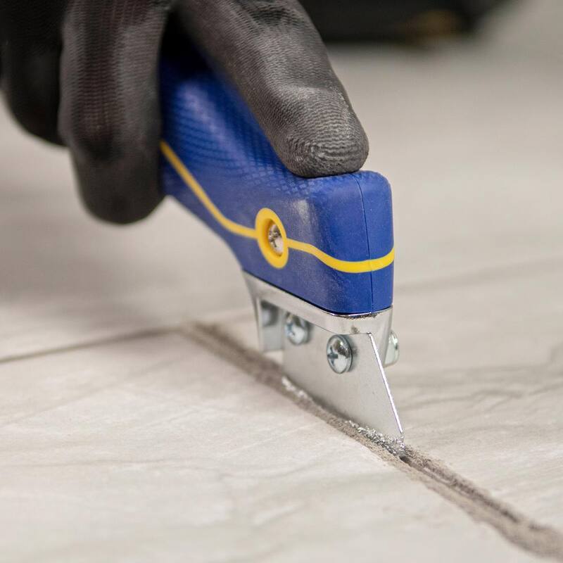 QEP Professional Handheld Grout Saw with Non-slip, Rubber Grip and 2 Blades to Strip, Remove, and Clean Grout - 10093