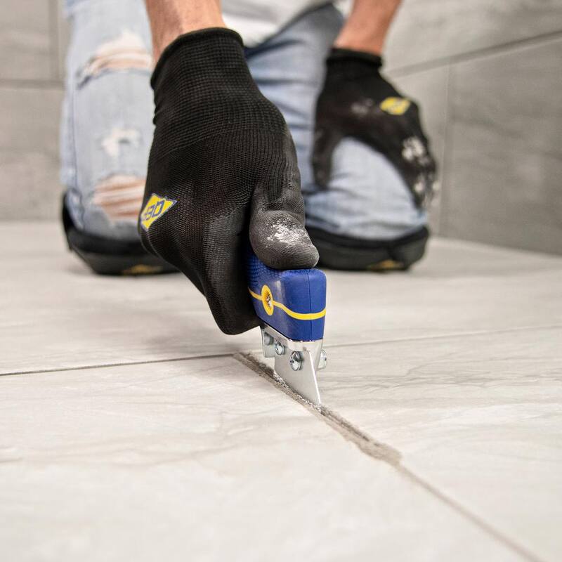 QEP Professional Handheld Grout Saw with Non-slip, Rubber Grip and 2 Blades to Strip, Remove, and Clean Grout - 10093