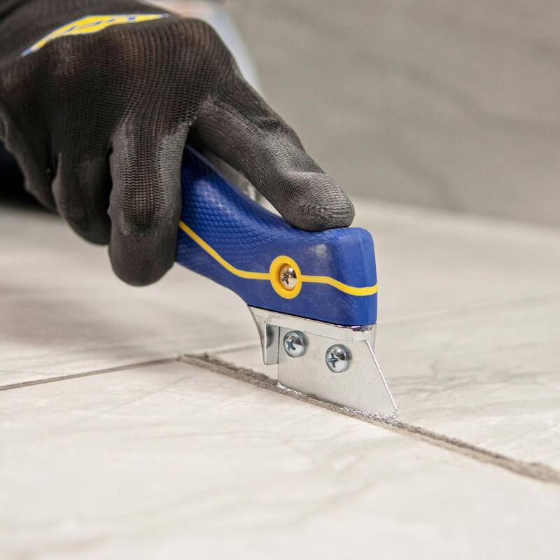 QEP Professional Handheld Grout Saw with Non-slip, Rubber Grip and 2 Blades to Strip, Remove, and Clean Grout - 10093