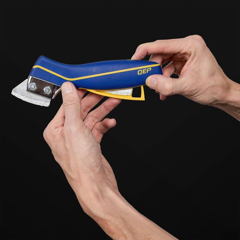 QEP Professional Handheld Grout Saw with Non-slip, Rubber Grip and 2 Blades to Strip, Remove, and Clean Grout - 10093