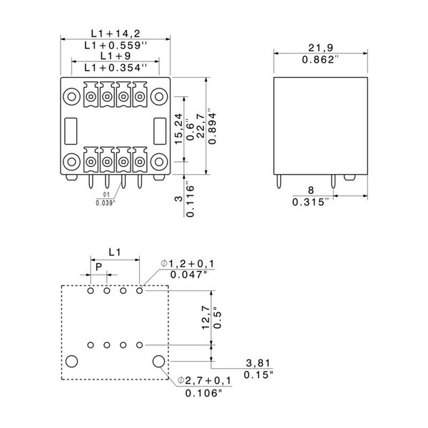Weidmuller Barrier Strip Terminal Block, 17.5A, 2 Row(S), 2 Deck(S) - 1973300000