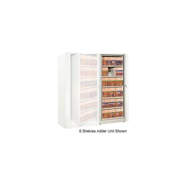Datum Filing Systems Rotary File Cabinet Adder Unit, Legal, 7 Shelves, Bone White - XLG-A8-T15