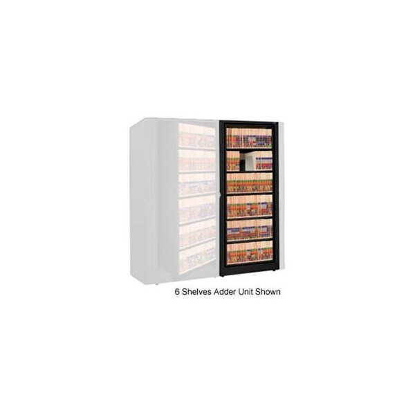 Datum Filing Systems Rotary File Cabinet Adder Unit, Legal, 6 Shelves, Black - XLG-A7-T25