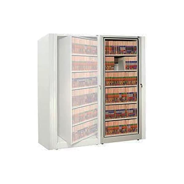 Datum Filing Systems Rotary File Cabinet Adder Unit, Letter, 5 Shelves, Bone White - XLT-A6-T15