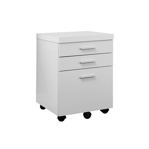 Monarch Specialties File Cabinet, Rolling Mobile, Storage Drawers, Printer Stand, Office, Work, Laminate, White - I 7048