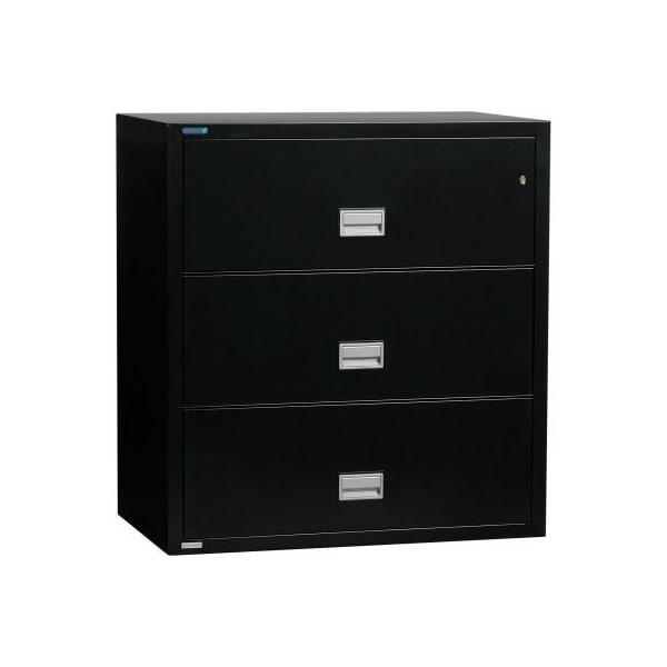 Phoenix Safe International Phoenix Safe Lateral 38" 3-Drawer Fire and Water Resistant File Cabinet, Black - - LAT3W38B