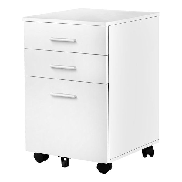 Monarch Specialties File Cabinet, Rolling Mobile, Storage Drawers, Printer Stand, Office, Work, Laminate, White - I 7780